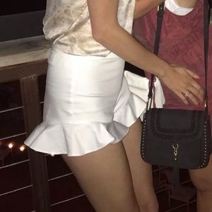 White ruffle shorts